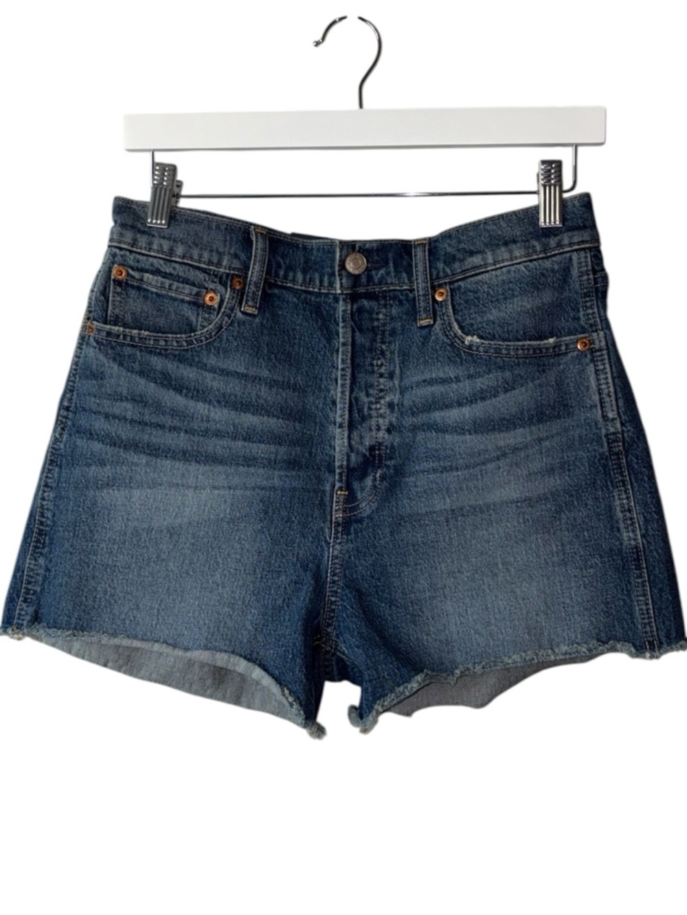 Gap Sky High Cheeky Denim Shorts 29 High Rise Button Fly Raw Hem - Picture 2 of 8